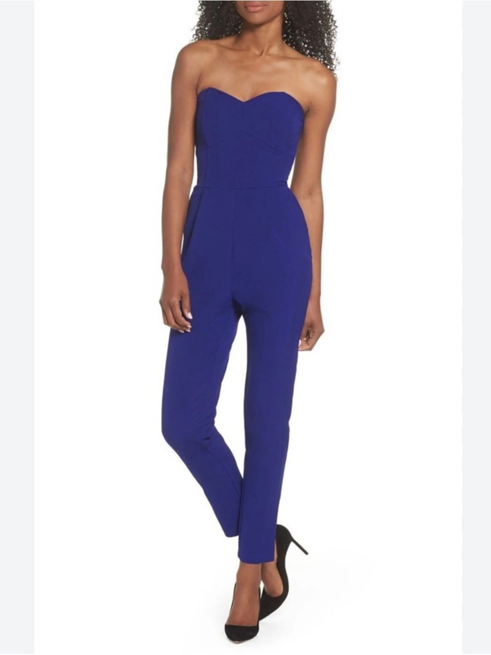 Adelyn Rae Strapless Royal Blue Jumpsuit